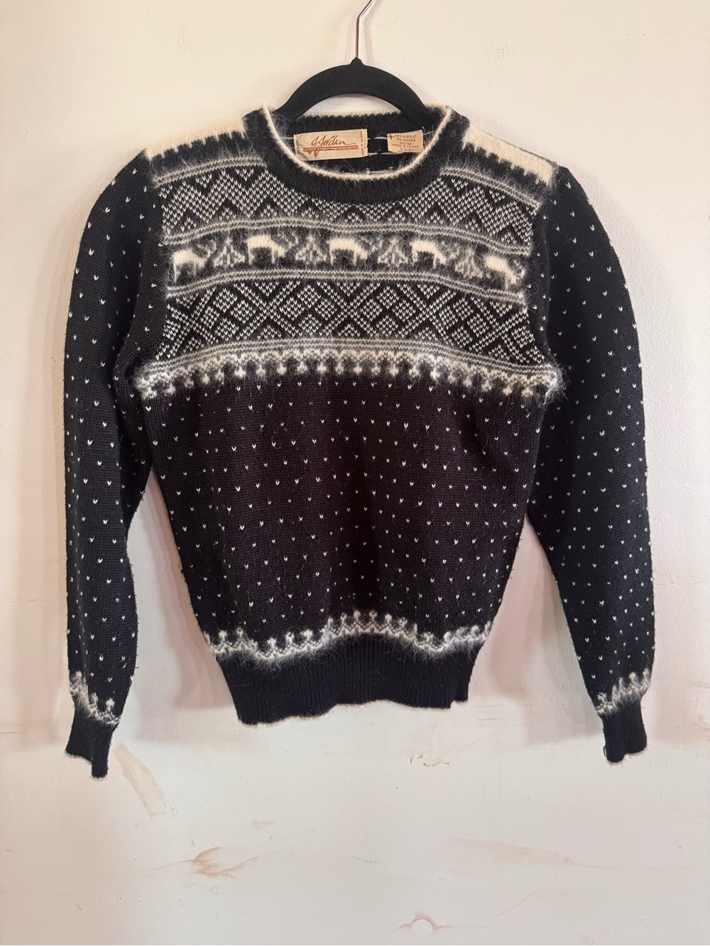 Vintage Angora Women’s M Sweater Holiday Christmas Ski Winter Grannycore